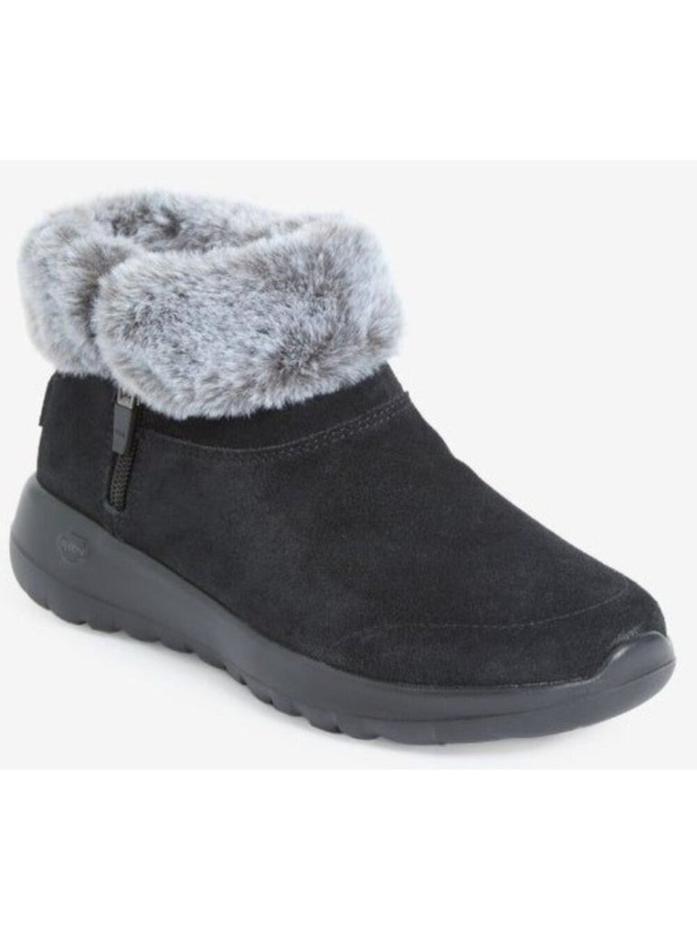 Skechers Air-Cooled Goga Mat GoWalk Boot Suede Faux Fur Ankle Bootie Winter Sz 8